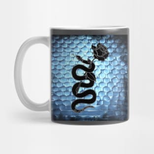 Black Snake and Rose Mug